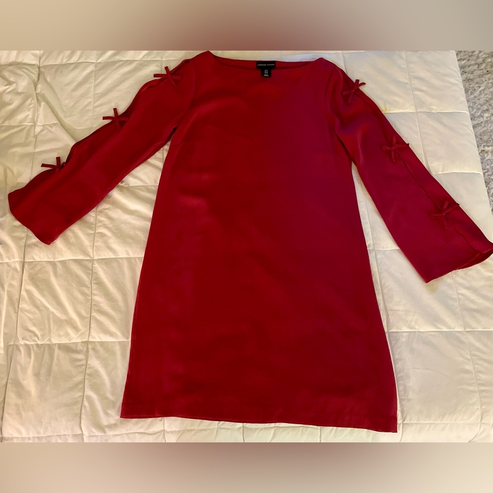 Adrienne Vittadini Red Long Sleeve Dress